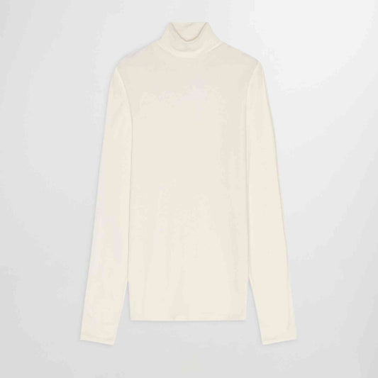 NN.07 Clive Roll Neck Cotton Stretch Pullover Beige - productfoto 1