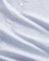NN.07 Colby blauw gestreept hemd, detail strepen en knopen