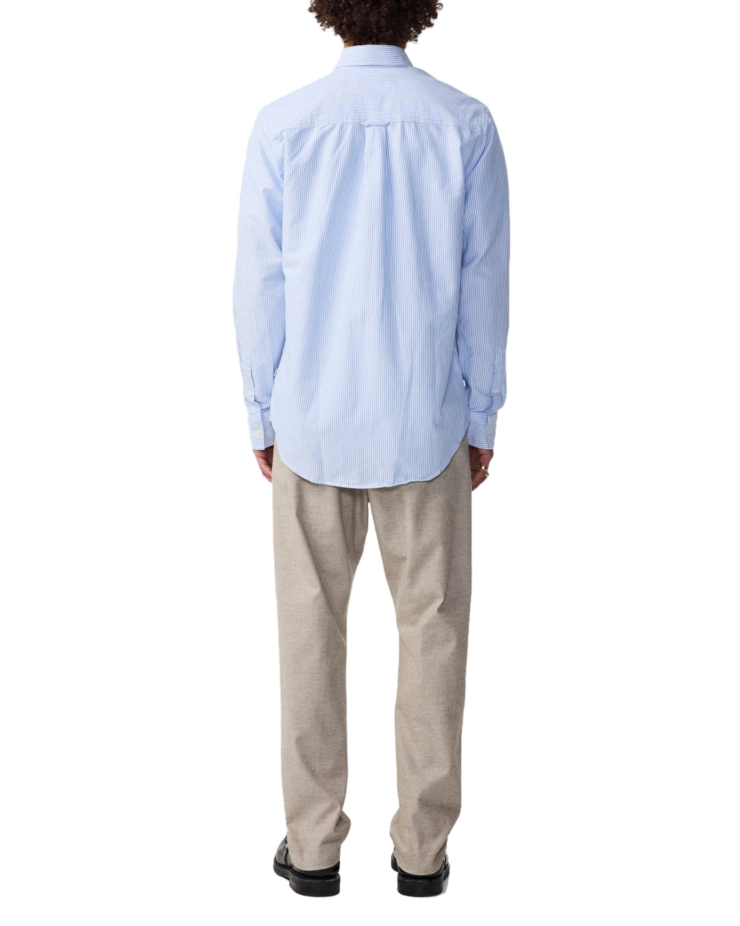 NN.07 Colby blauw gestreept hemd, gedragen achteraanzicht
