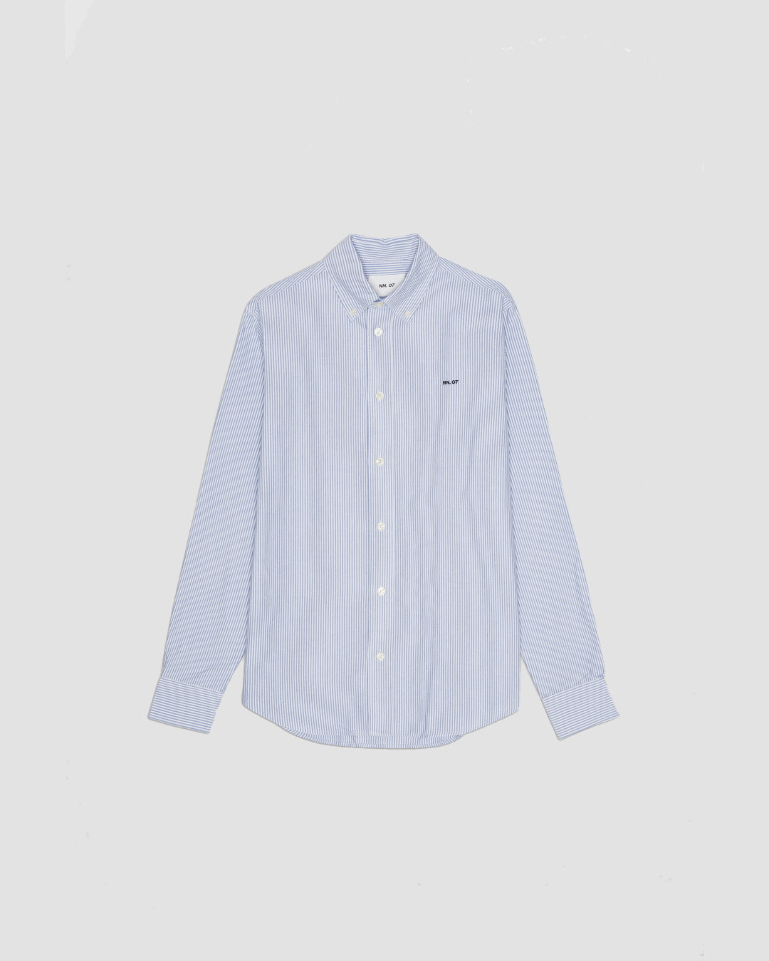 NN.07 Colby blauw gestreept hemd, productfoto vooraanzicht alternatief