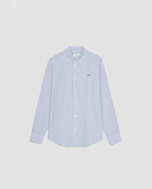 NN.07 Colby blauw gestreept hemd, productfoto vooraanzicht alternatief