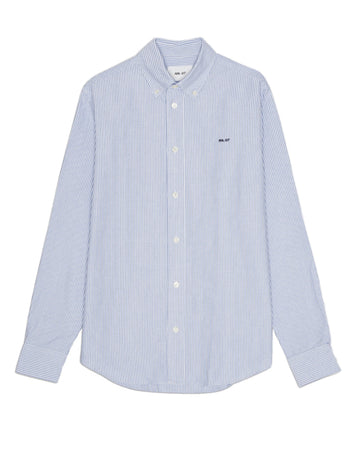 NN.07 Colby blauw gestreept hemd, productfoto vooraanzicht