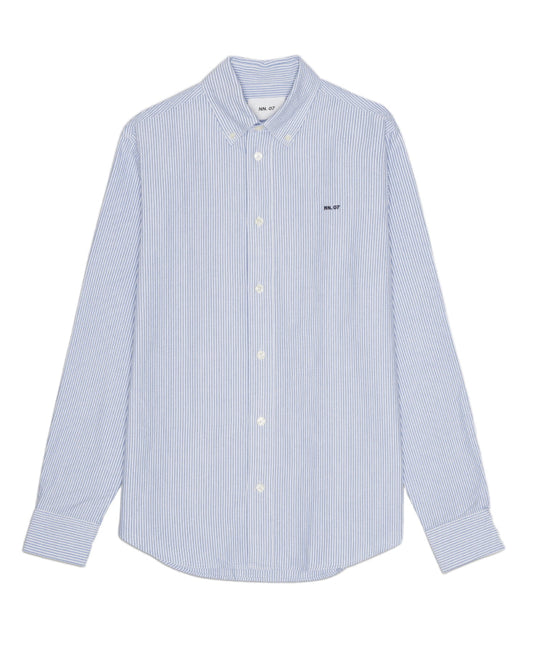 NN.07 Colby blauw gestreept hemd, productfoto vooraanzicht
