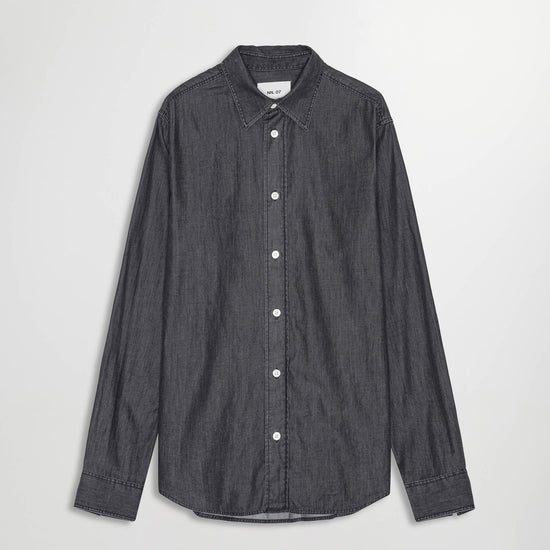 NN.07 Grey Denim Colby Denim Shirt – vooraanzicht