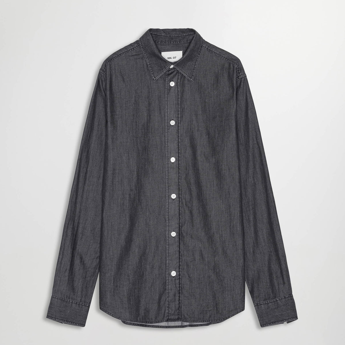 NN.07 Grey Denim Colby Denim Shirt – vooraanzicht