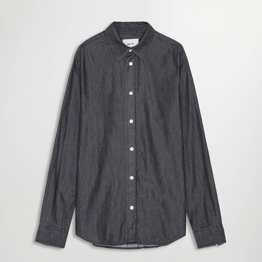 NN.07 Grey Denim Colby Denim Shirt – vooraanzicht