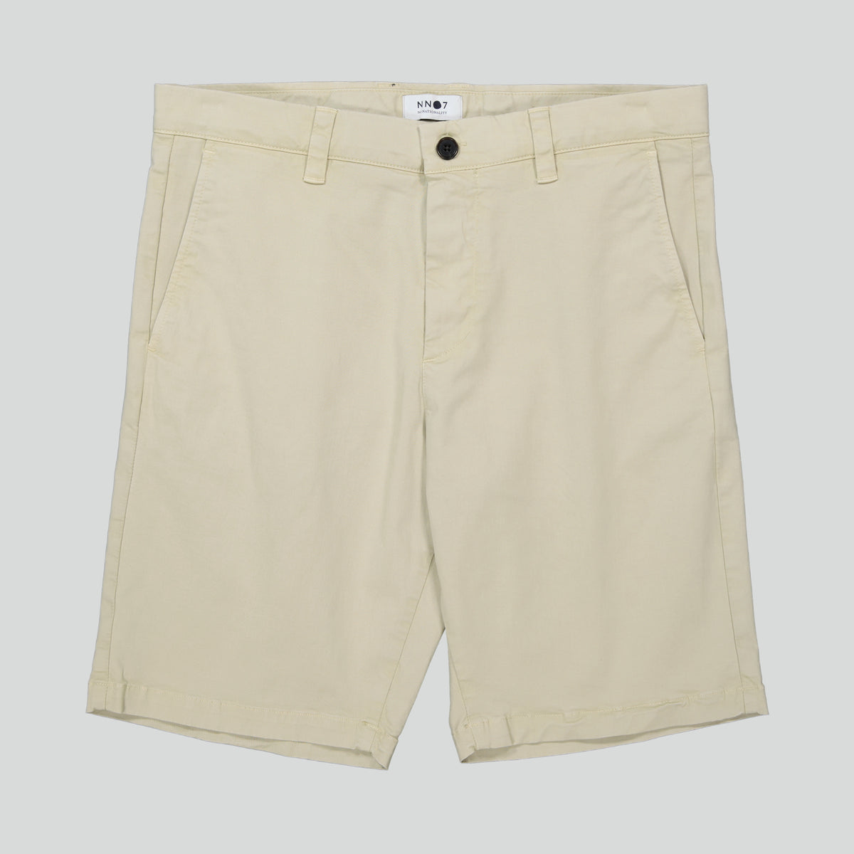 NN.07 Crown 1005 Cotton Stretch Shorts Creme – vooraanzicht