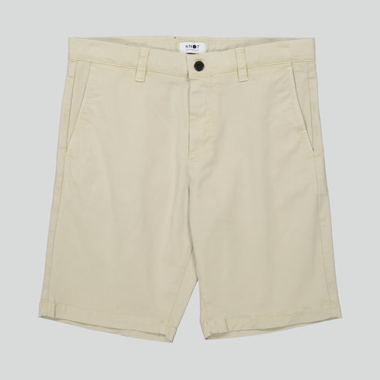 NN.07 Crown 1005 Cotton Stretch Shorts Creme – vooraanzicht