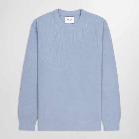 NN.07 Danny 6429 Lightweight Sweater Ashley Blue – vooraanzicht