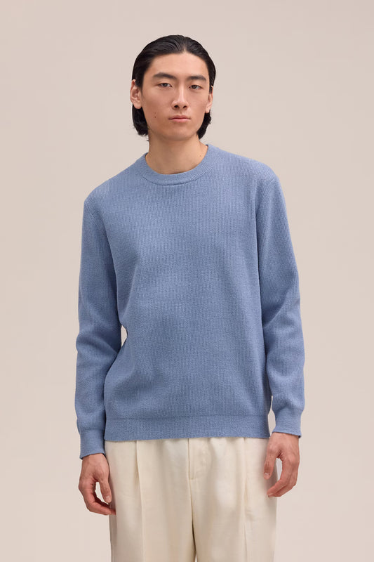 NN.07 Danny 6429 Sweater Lightweight Knit Stone Blue