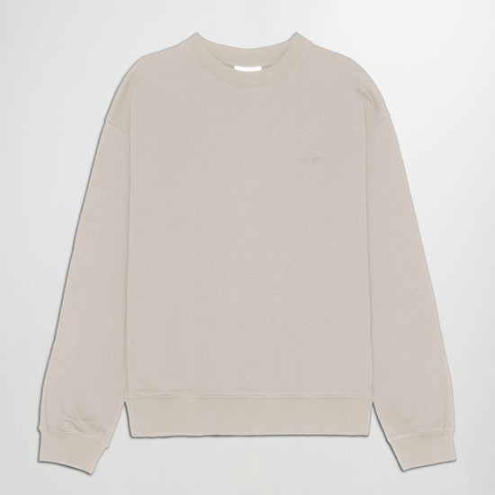 NN.07 David Brushed Cotton Sweater Ivory – vooraanzicht