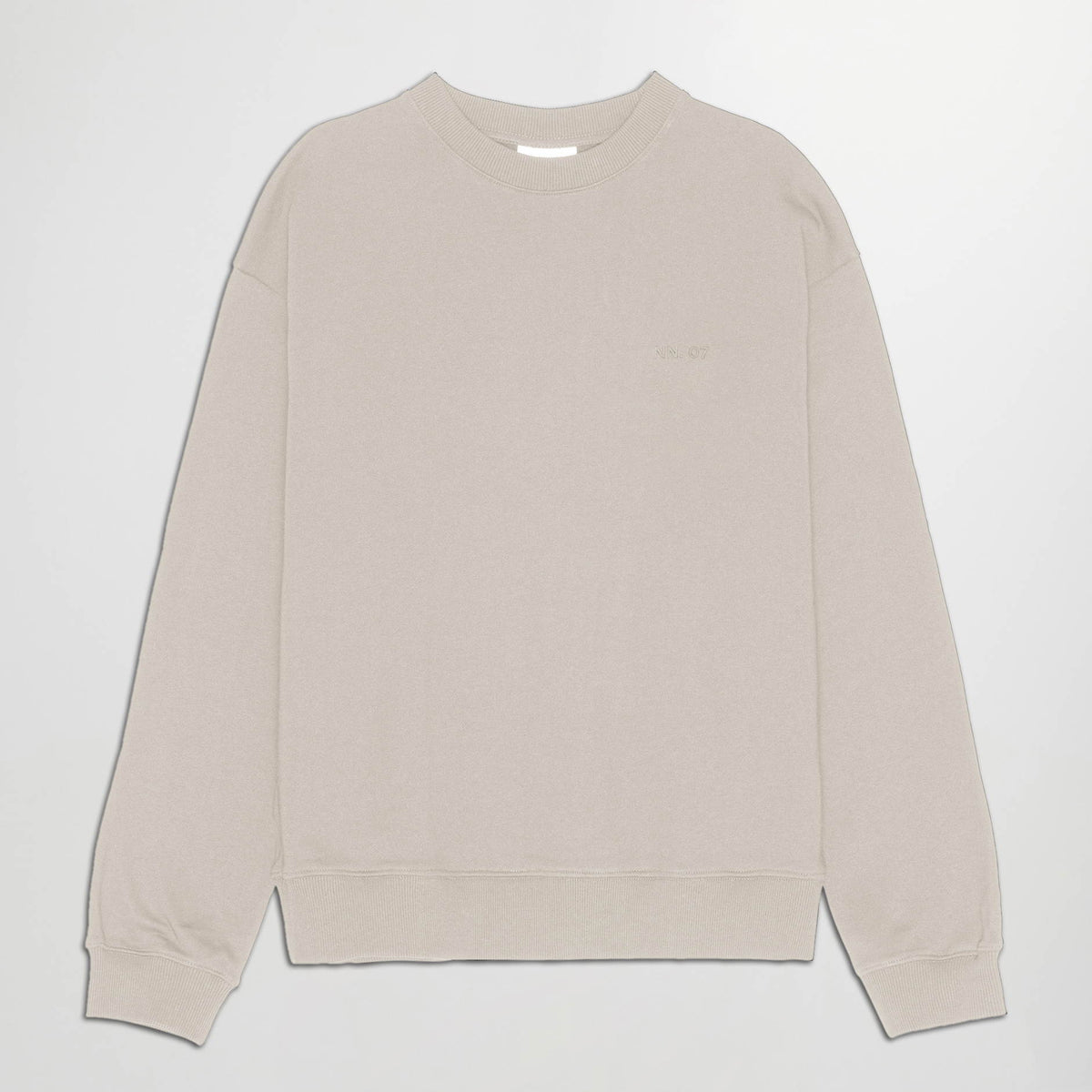 NN.07 David Brushed Cotton Sweater Ivory – vooraanzicht