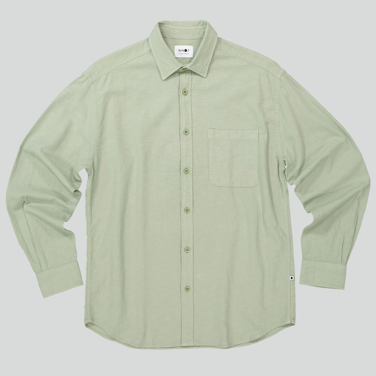 NN.07 Deon 5414 Regular Fit Cotton Shirt Pale Green – vooraanzicht