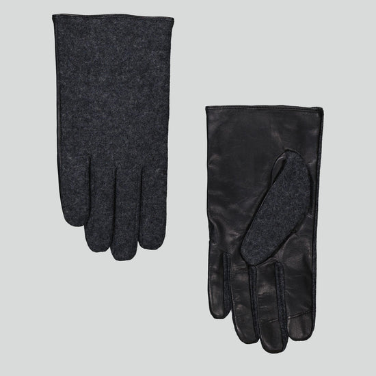 NN.07 Glove donkergrijze handschoenen, paar binnen en buitenzijde