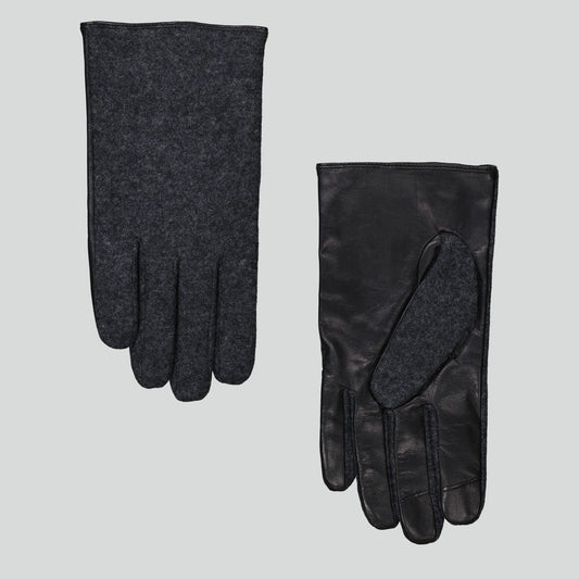 NN.07 Glove donkergrijze handschoenen, paar binnen en buitenzijde