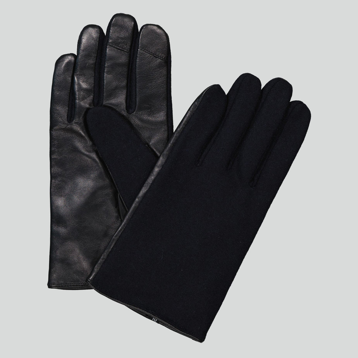 NN.07 Glove donkergrijze handschoenen, paar met leren zijde