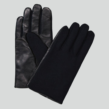 NN.07 Glove donkergrijze handschoenen, paar met leren zijde