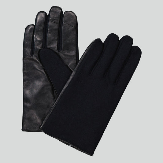 NN.07 Glove donkergrijze handschoenen, paar met leren zijde