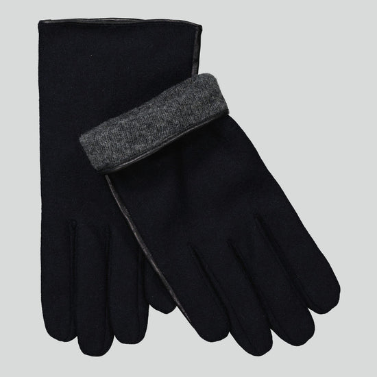 NN.07 Glove handschoenen in Navy, detail omgeslagen boord