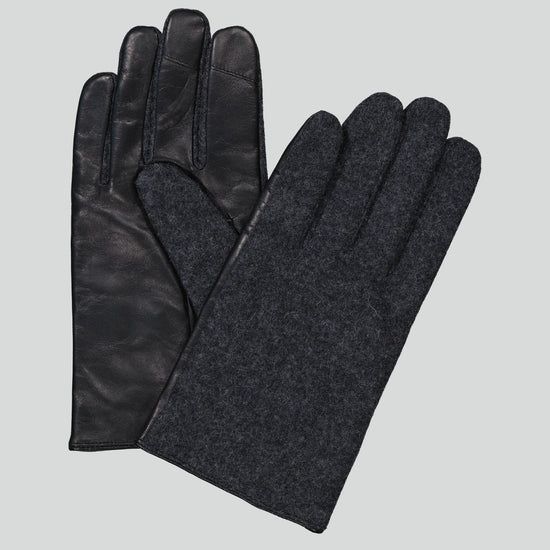 NN.07 Glove handschoenen in Navy, paar met leren zijde