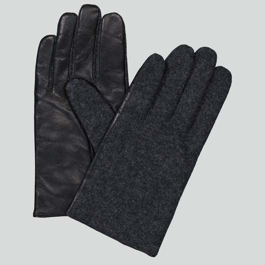 NN.07 Glove handschoenen in Navy, paar met leren zijde
