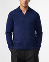 NN.07 Hope Boucle Open Collar Pullover Navy – productbeeld 2