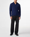 NN.07 Hope Boucle Open Collar Pullover Navy – productbeeld 3