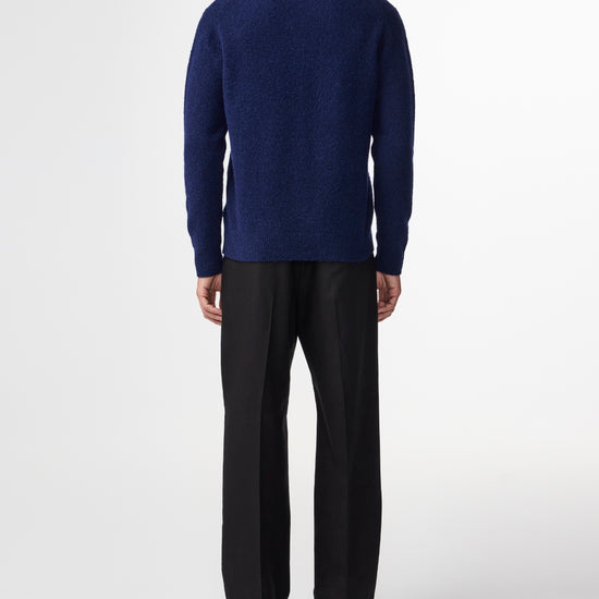 NN.07 Hope Boucle Open Collar Pullover Navy – productbeeld 4