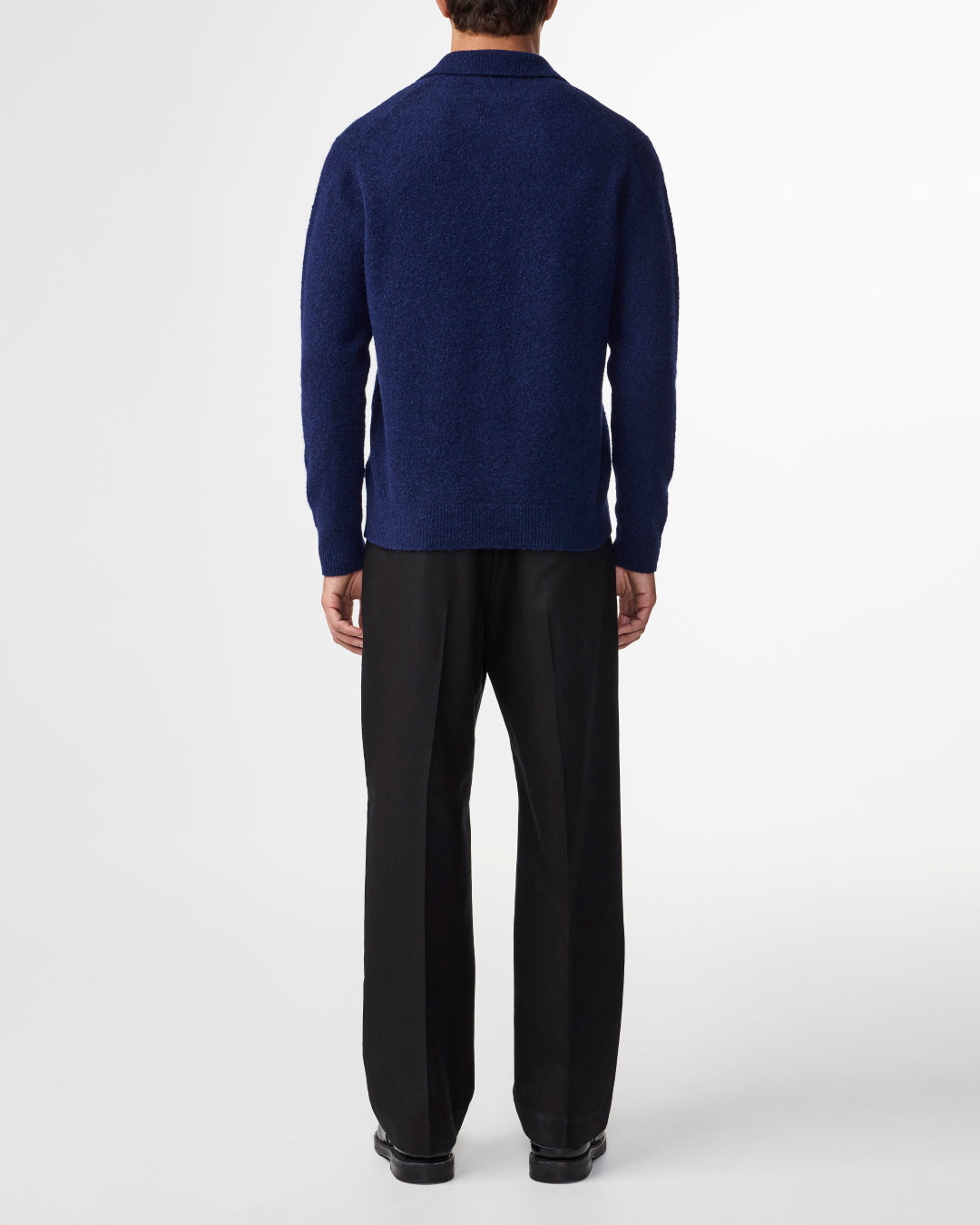 NN.07 Hope Boucle Open Collar Pullover Navy – productbeeld 4