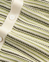 NN.07 Jackie gestreepte polo met lange mouwen in Ivory, detail strepen en knopen
