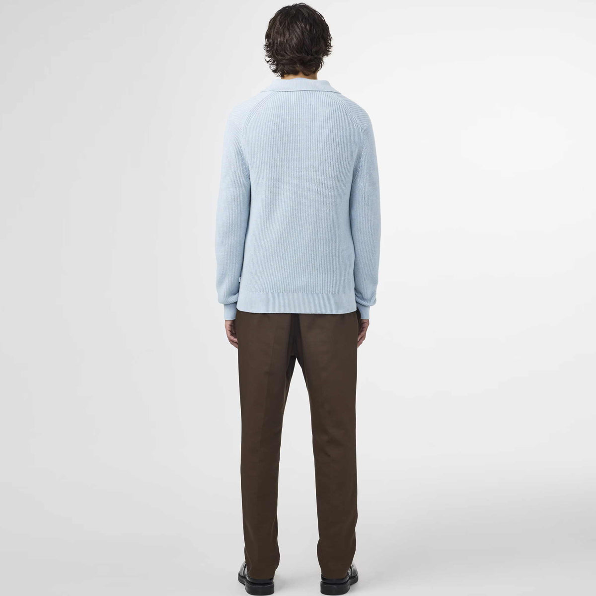 NN.07 Jacobi 6470 Cotton Polo Cardigan Powder Blue – productbeeld 3