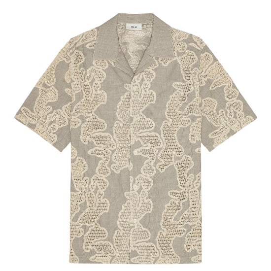 Deep Truffle Julio SS Embroidered Cotton Relaxed Fit Shirt