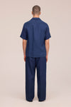 NN.07 Julio 5708 Shirt Linen Open Collar Navy