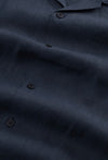 NN.07 Julio 5708 Shirt Linen Open Collar Navy