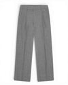 Light Grey Melange Kay Wool Blend Relaxed Fit Trousers