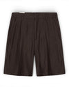 Deep Truffle Kay Linen Blend Relaxed Fit Shorts