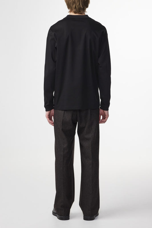 NN.07 Lionel LS 30041 Suvin Cotton longsleeve Black – productfoto 4