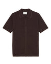 Deep Truffle Nalo Knitted Cotton Button Polo