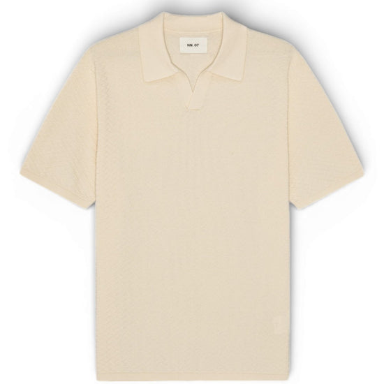 Ivory Paul Knitted Textured Cotton Polo