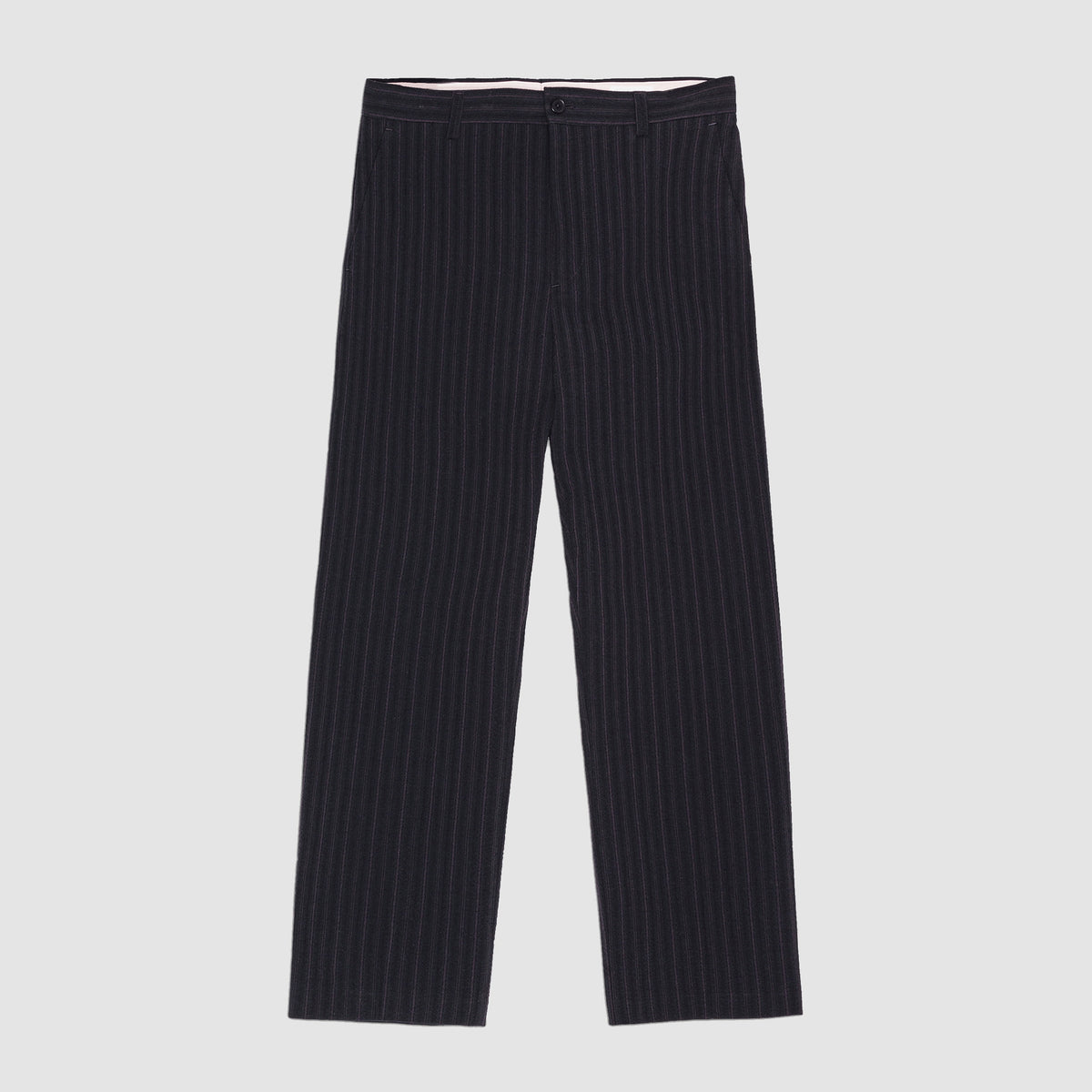 NN.07 Black Stripe Paw Tailored Seersucker Trousers – vooraanzicht