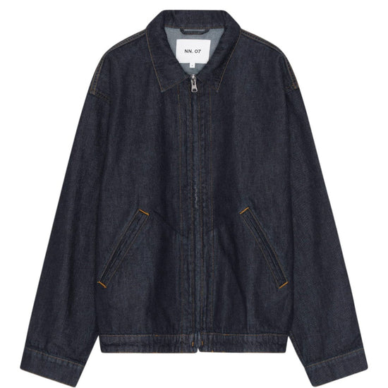 NN.07 Petrus Cotton Relaxed Fit Overshirt Raw Indigo - productfoto 1