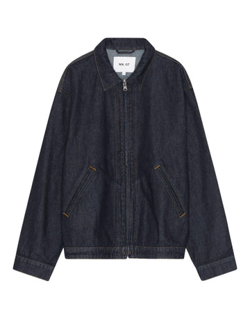 NN.07 Petrus Cotton Relaxed Fit Overshirt Raw Indigo - productfoto 1