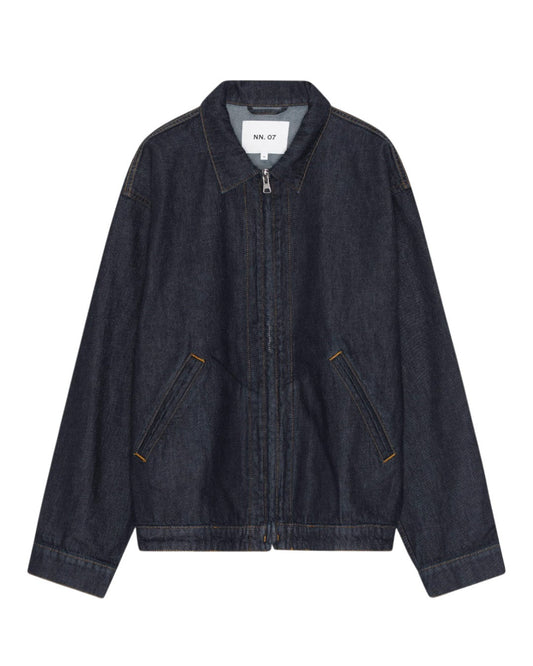 NN.07 Petrus Cotton Relaxed Fit Overshirt Raw Indigo - productfoto 1