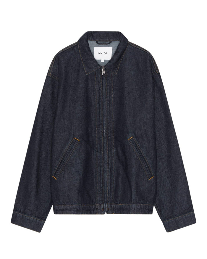 NN.07 Petrus Cotton Relaxed Fit Overshirt Raw Indigo - productfoto 1