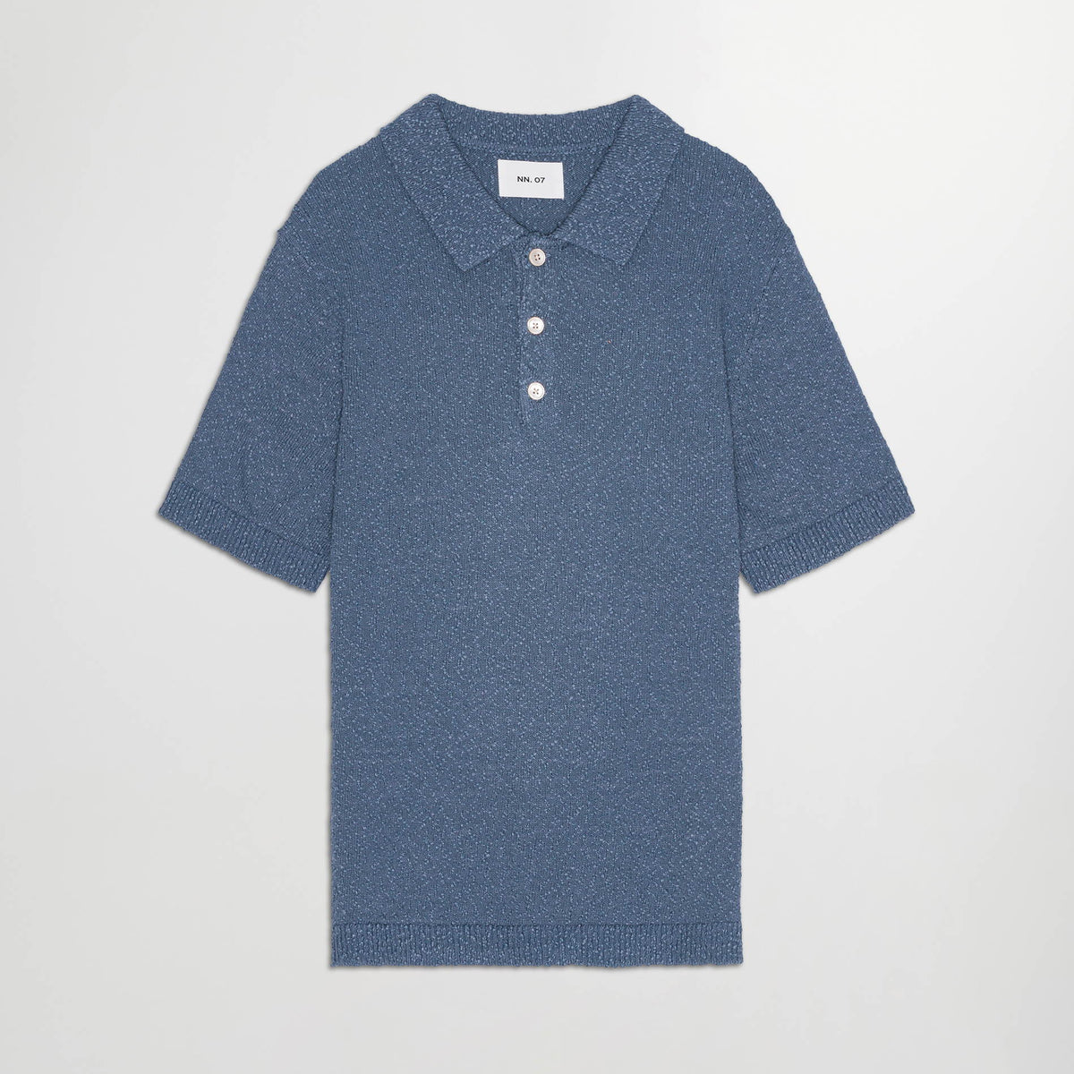 NN.07 Randy Boucle Yarn Polo Bering Sea – vooraanzicht