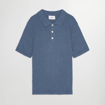 NN.07 Randy Boucle Yarn Polo Bering Sea – vooraanzicht