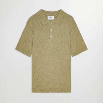 NN.07 Randy Boucle Yarn Polo Evergreen – vooraanzicht