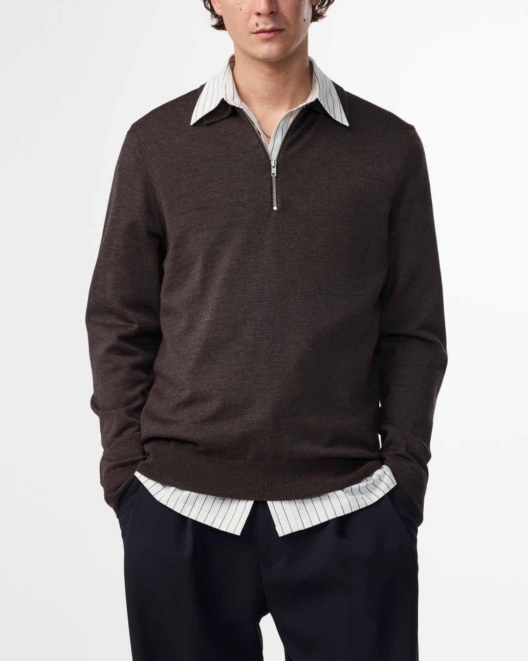 NN.07 Demitasse Sergio Wool Blend Zip Pullover – productbeeld 3