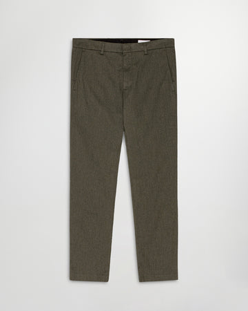 NN.07 Theo gemeleerde broek in Dark Army, productfoto vooraanzicht