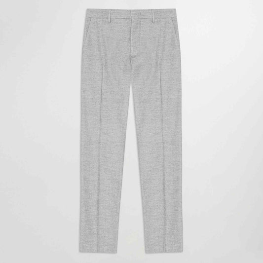 NN.07 Theo lichtgrijs gemeleerde broek, productfoto vooraanzicht